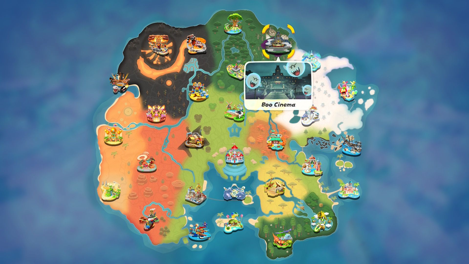 Mario Kart World Boo Cinema map