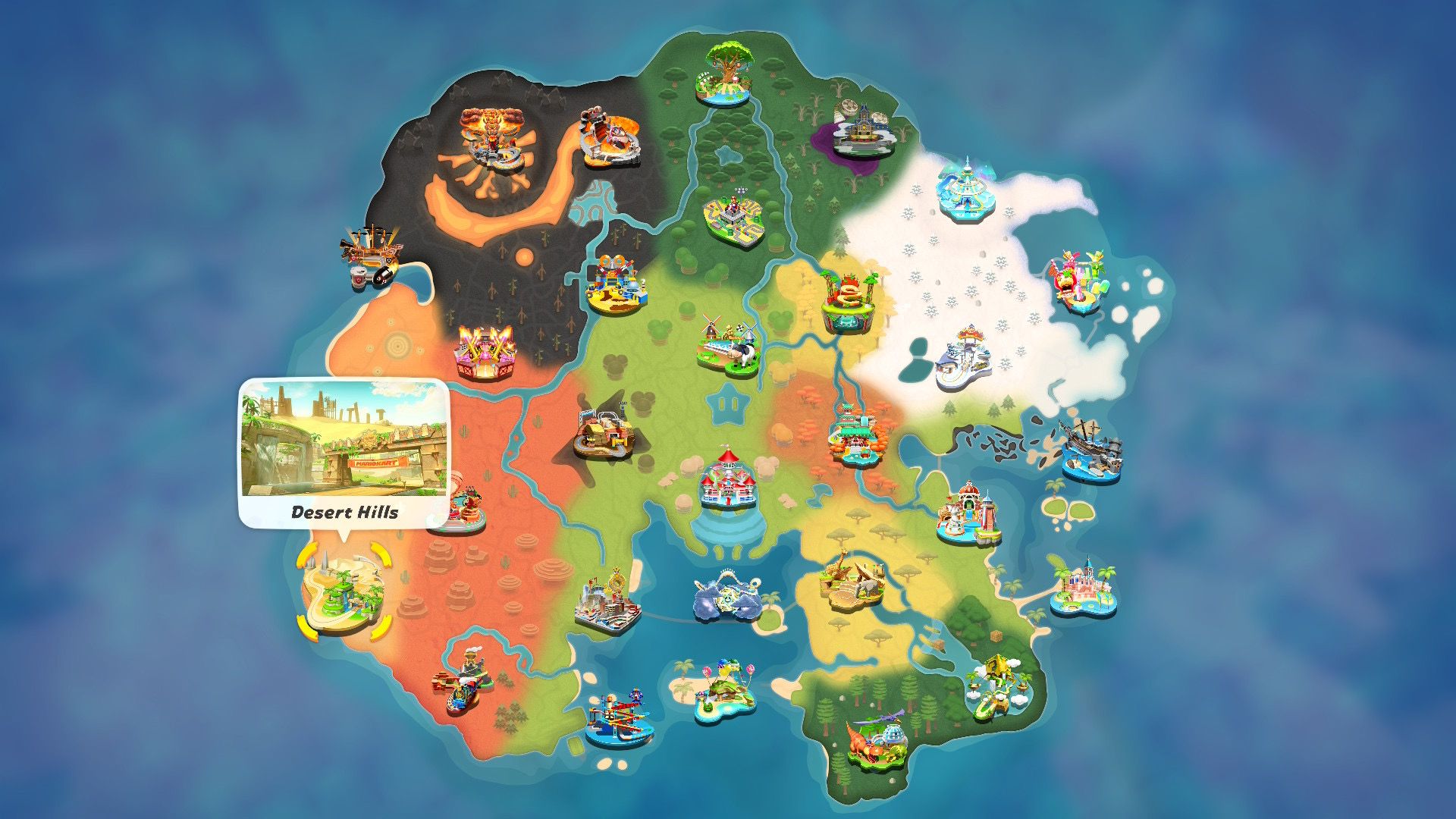 Mario Kart World desert hills