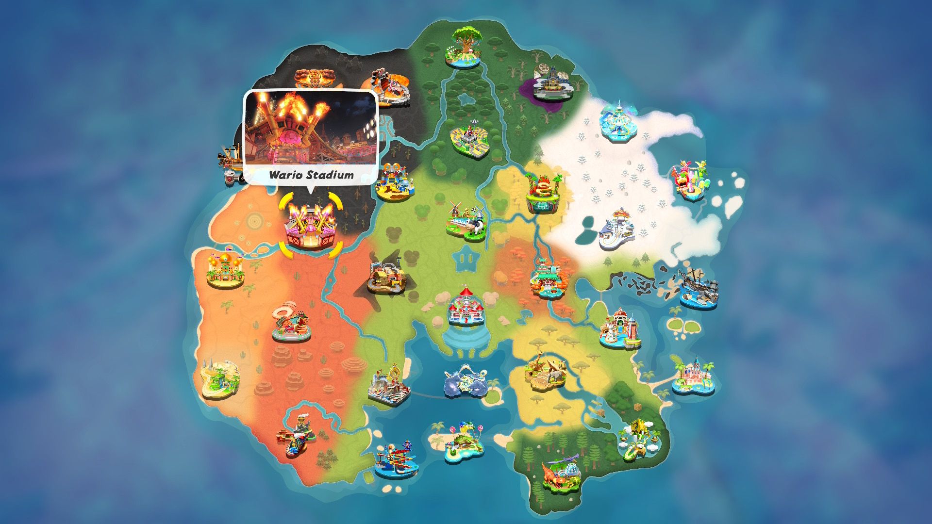 Mario Kart World wario stadium