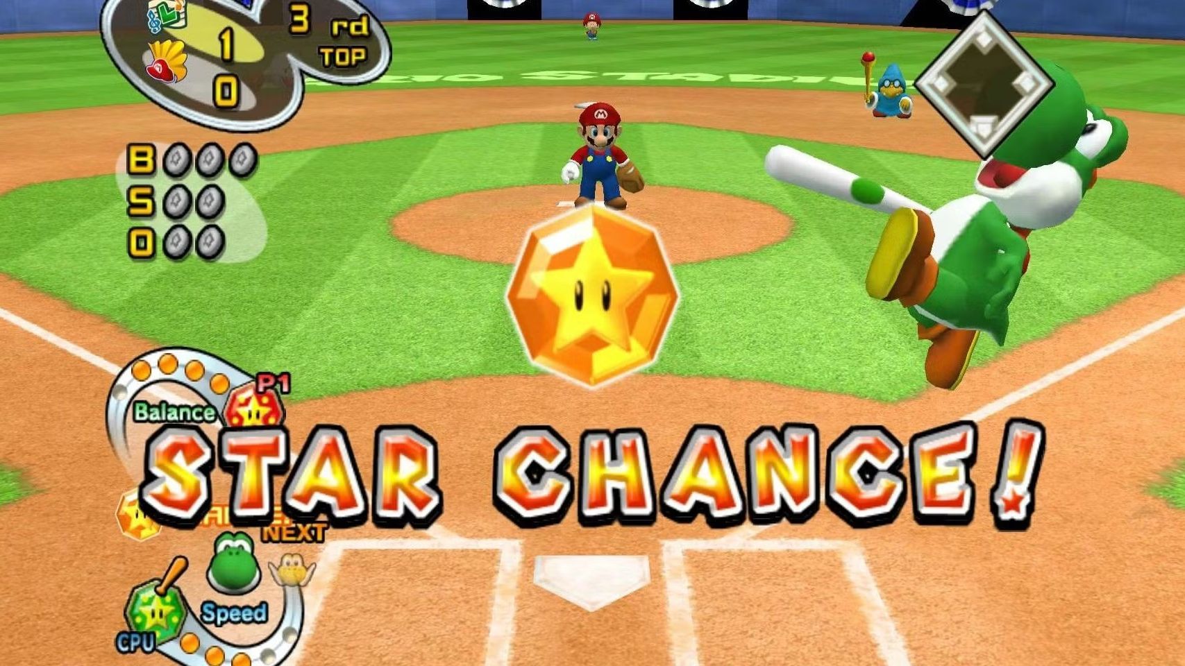 Mario Superstar Baseball Yoshi Batting