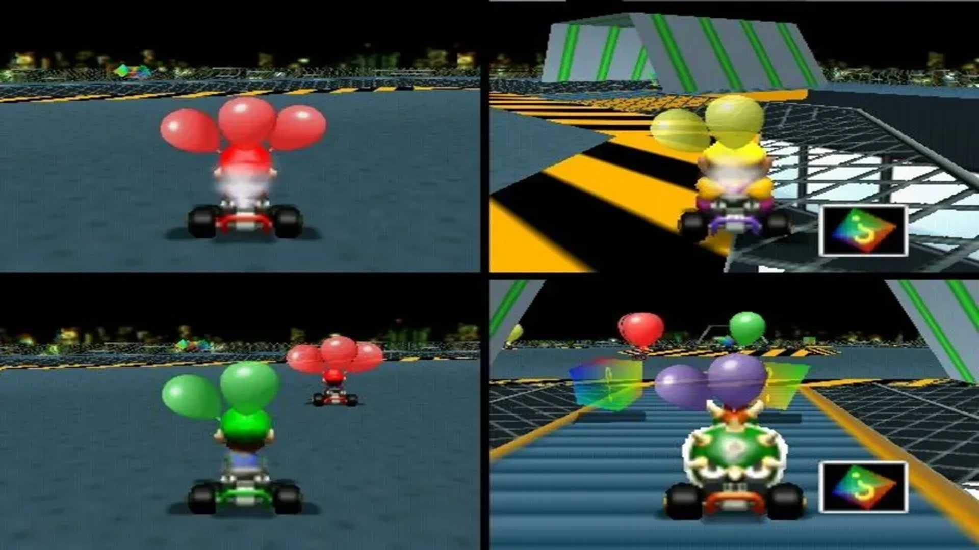 A screenshot of gameplay from Mario Kart 64