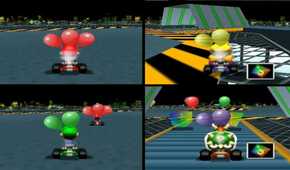 A screenshot of gameplay from Mario Kart 64