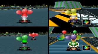 A screenshot of gameplay from Mario Kart 64