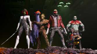 marvel's GOTG the whole squad standing