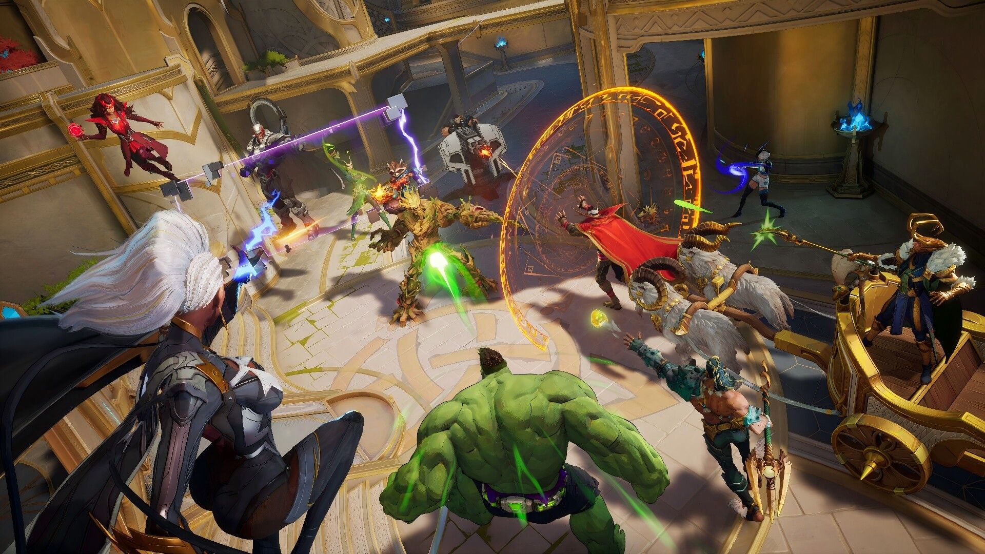 A shot of all the standard heroes in Marvel Rivals