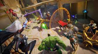 A shot of all the standard heroes in Marvel Rivals