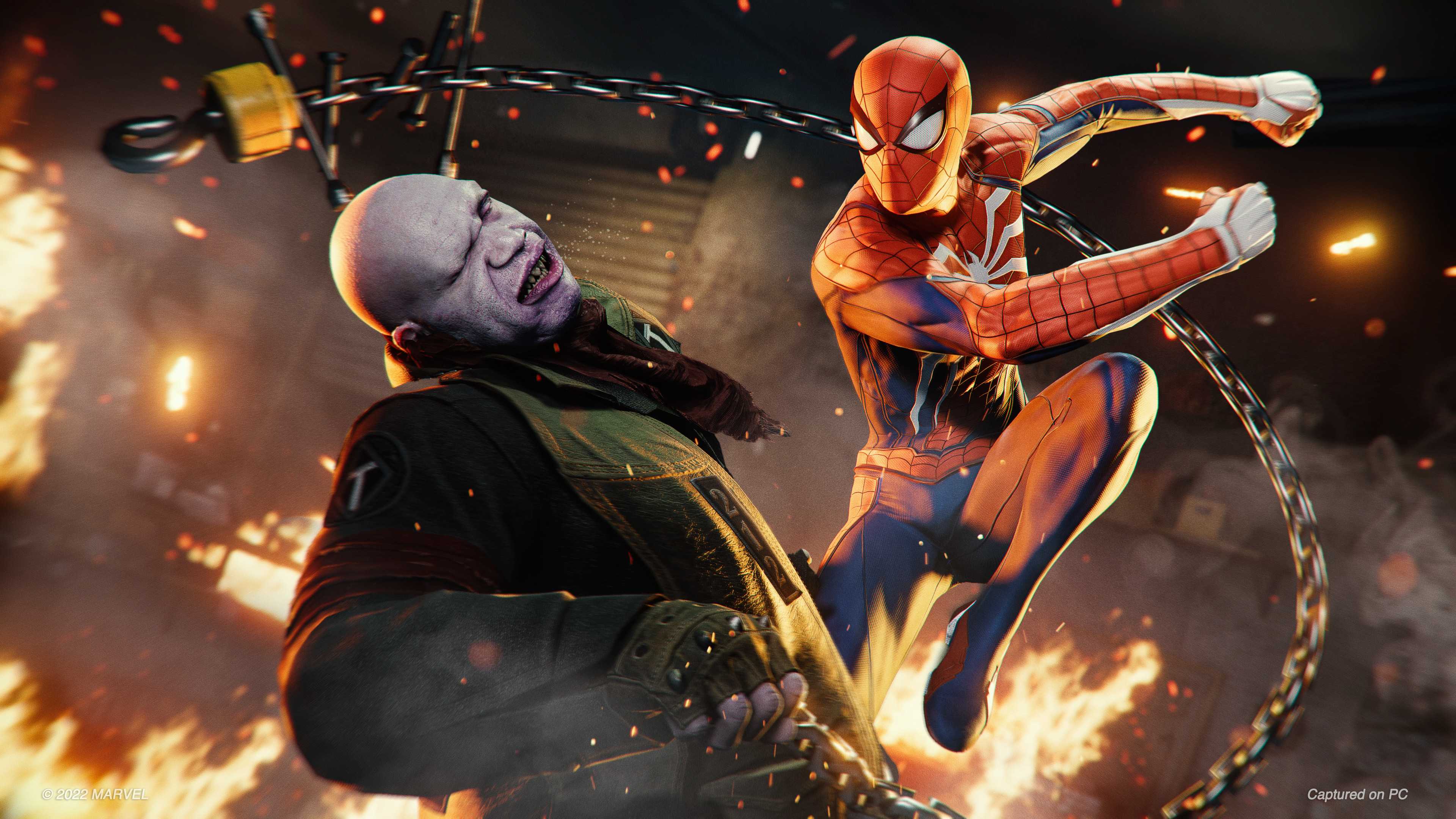Spider-Man punching tombstone in 2018's Spider-Man game by Insomniac.