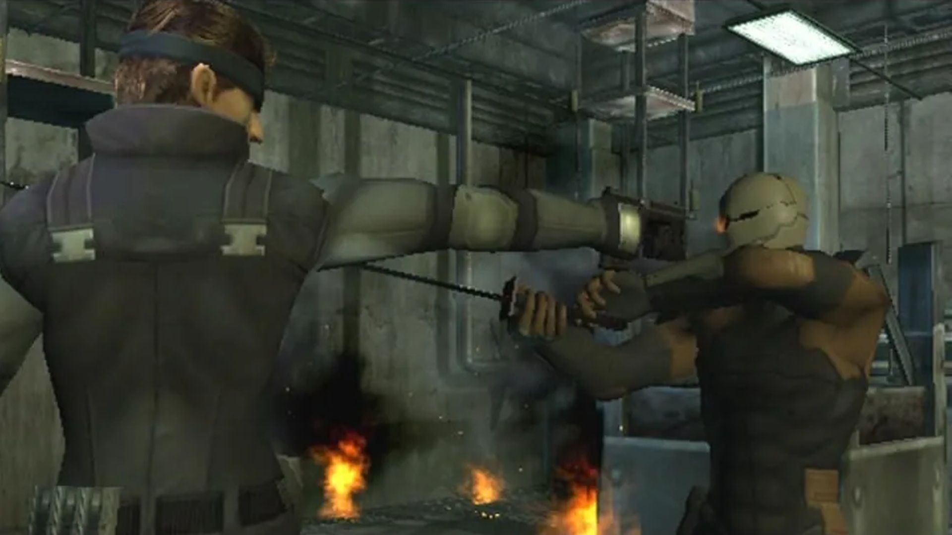 A screenshot of gameplay for Metal Gear Solid: The Twin Snakes