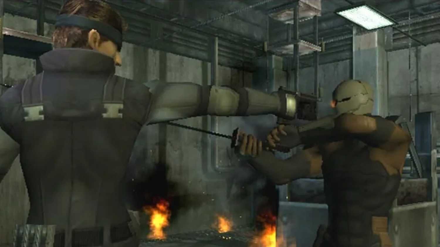 A screenshot of gameplay for Metal Gear Solid: The Twin Snakes