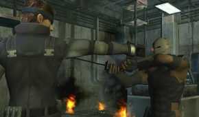 A screenshot of gameplay for Metal Gear Solid: The Twin Snakes
