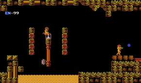 A lava room with yellow floors in Metroid