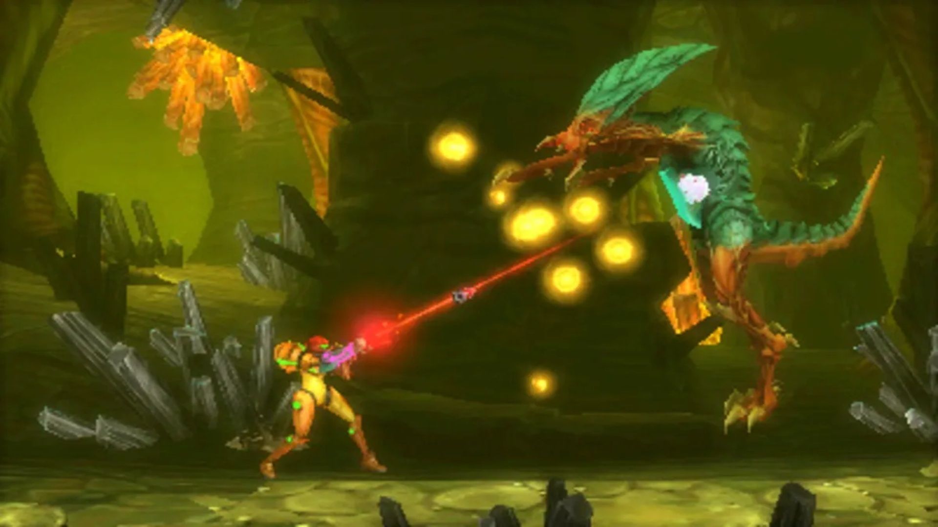 A screenshot of gameplay from Metroid: Samus Returns