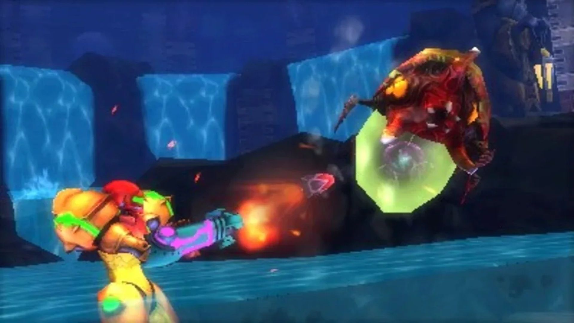 A screenshot of gameplay from Metroid: Samus Returns