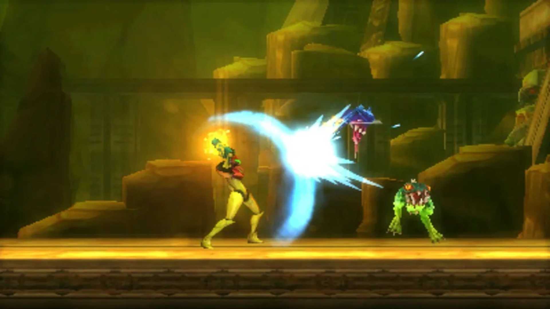 A screenshot of gameplay from Metroid: Samus Returns