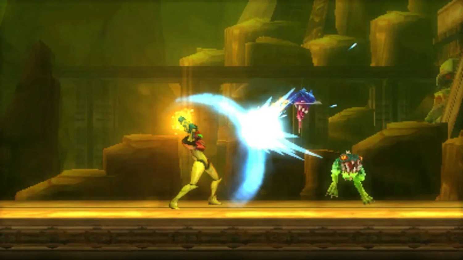 A screenshot of gameplay from Metroid: Samus Returns