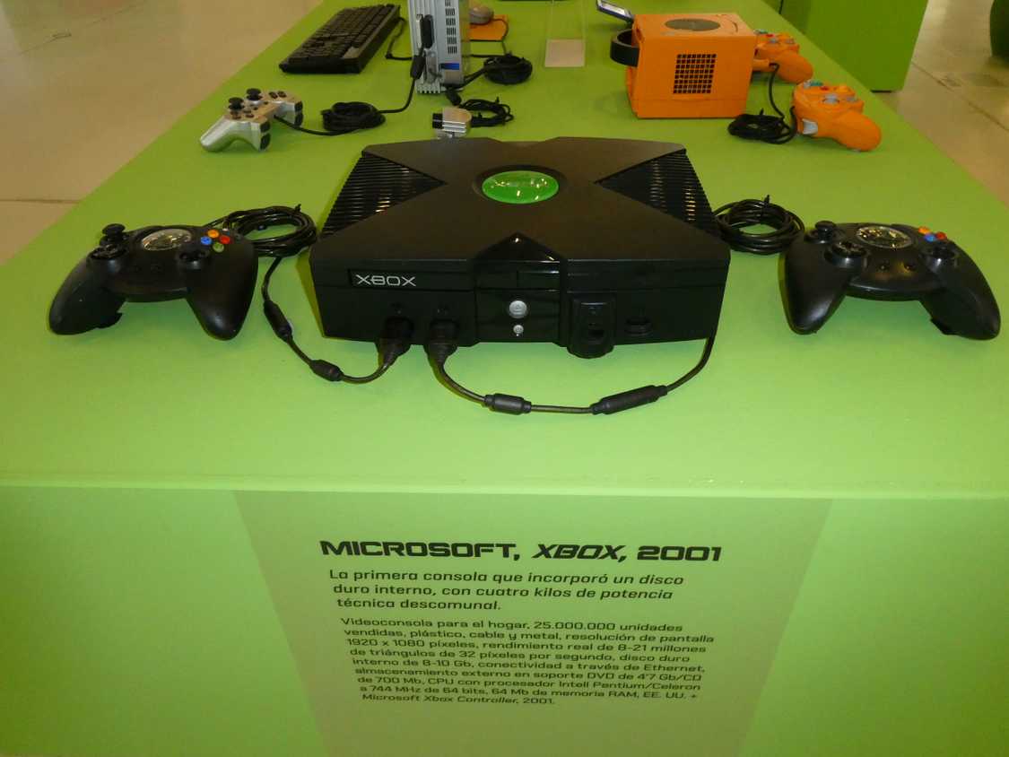 The Microsoft Xbox console from 2001.