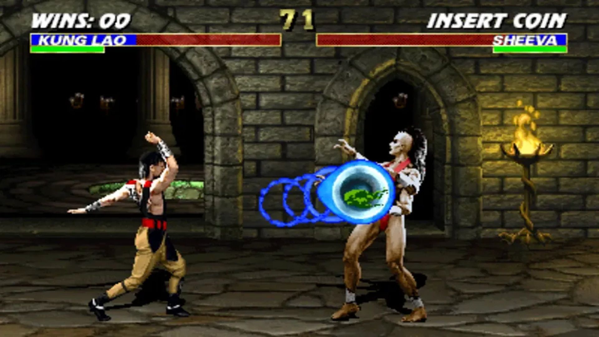 A screenshot of gameplay for Mortal Kombat 3