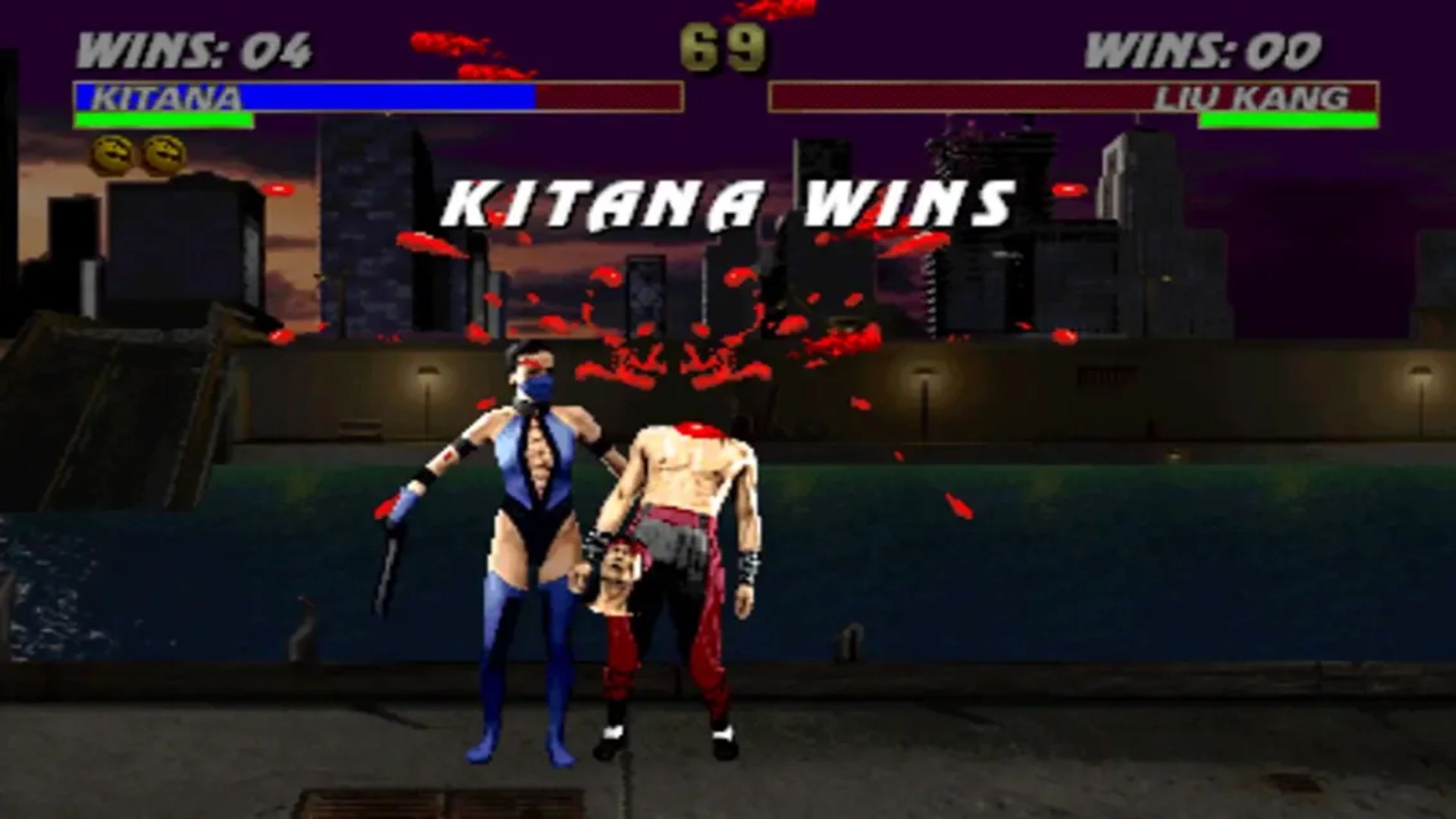 A screenshot of gameplay for Mortal Kombat 3