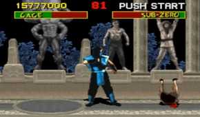 A screenshot of gameplay from Mortal Kombat on SNES.