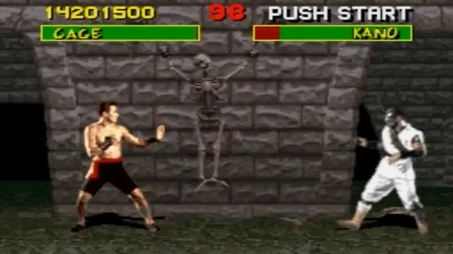 A screenshot of gameplay from Mortal Kombat on SNES.