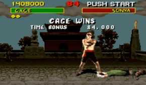A screenshot of gameplay from Mortal Kombat on SNES.