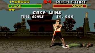 A screenshot of gameplay from Mortal Kombat on SNES.