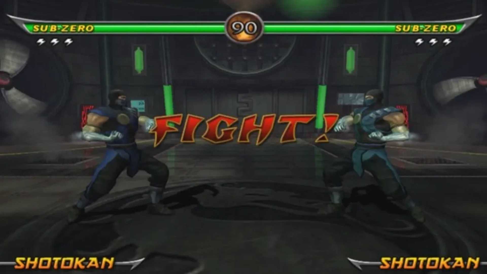 A screenshot of gameplay from Mortal Kombat: Armageddon