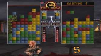 A screenshot of gameplay of Puzzle Kombat from Mortal Kombat: Deception