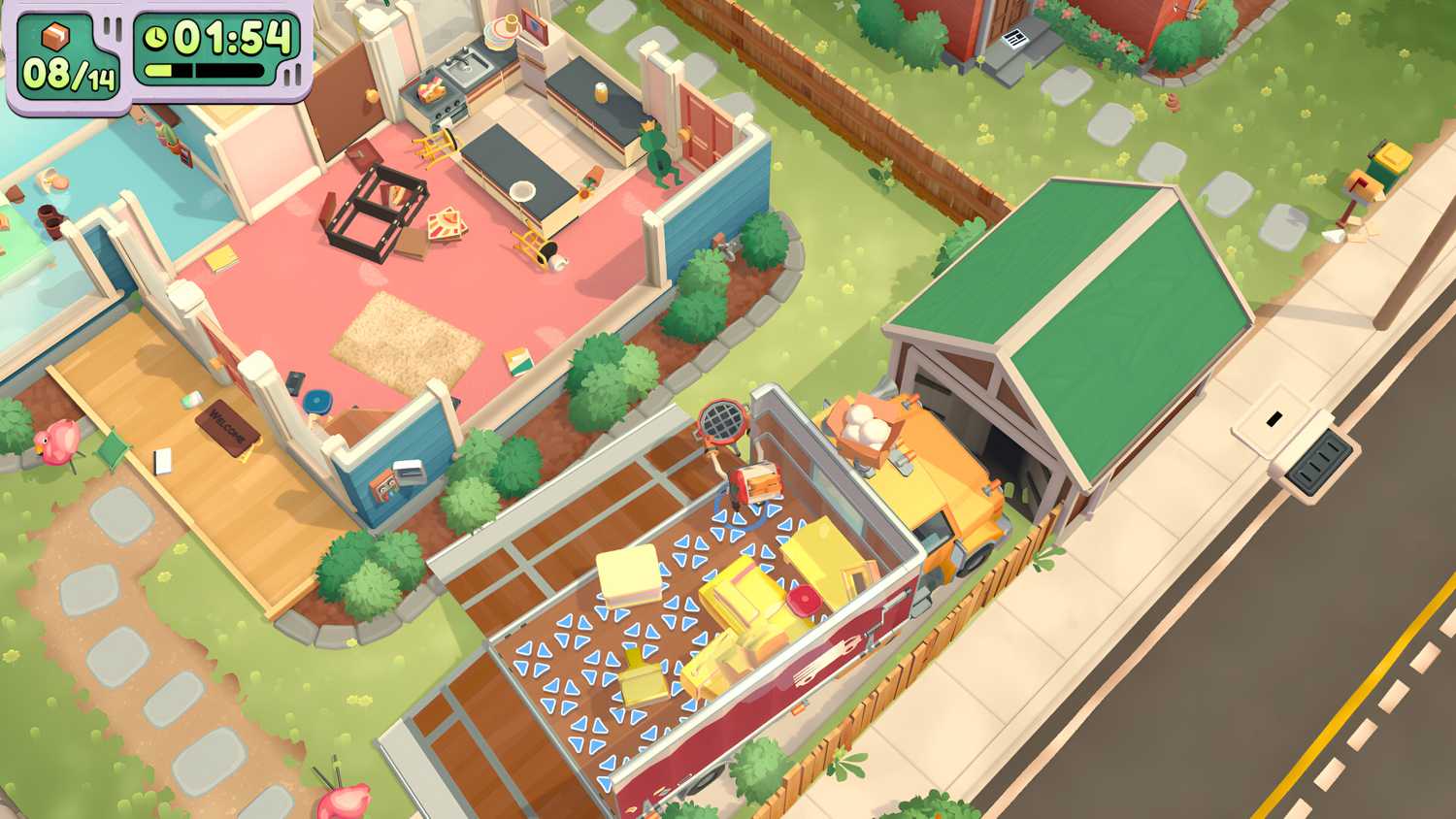 A screenshot from Moving Out 2.