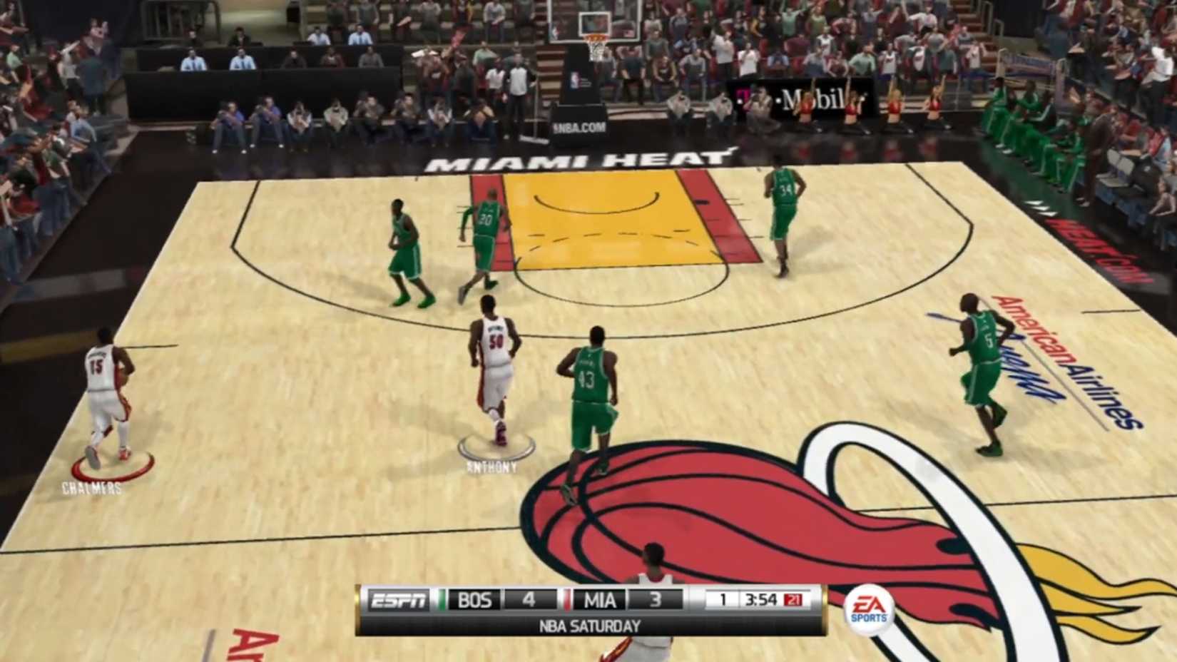 A screenshot of gameplay from NBA Elite 11