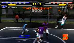 A screenshot of gameplay from NBA Street
