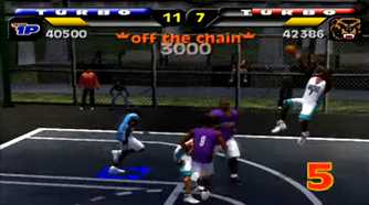 A screenshot of gameplay from NBA Street