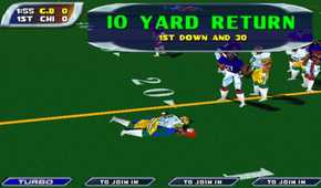 A screenshot of gameplay for NFL Blitz 2000