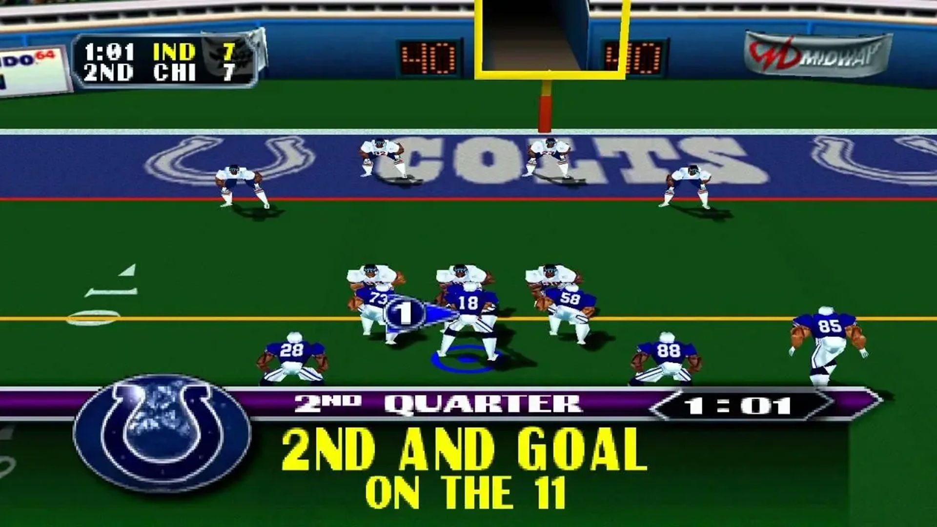 A screenshot of gameplay for NFL Blitz 2000