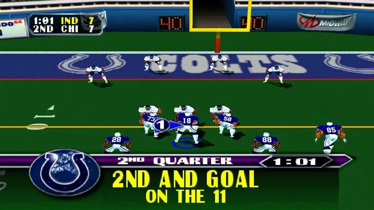A screenshot of gameplay for NFL Blitz 2000