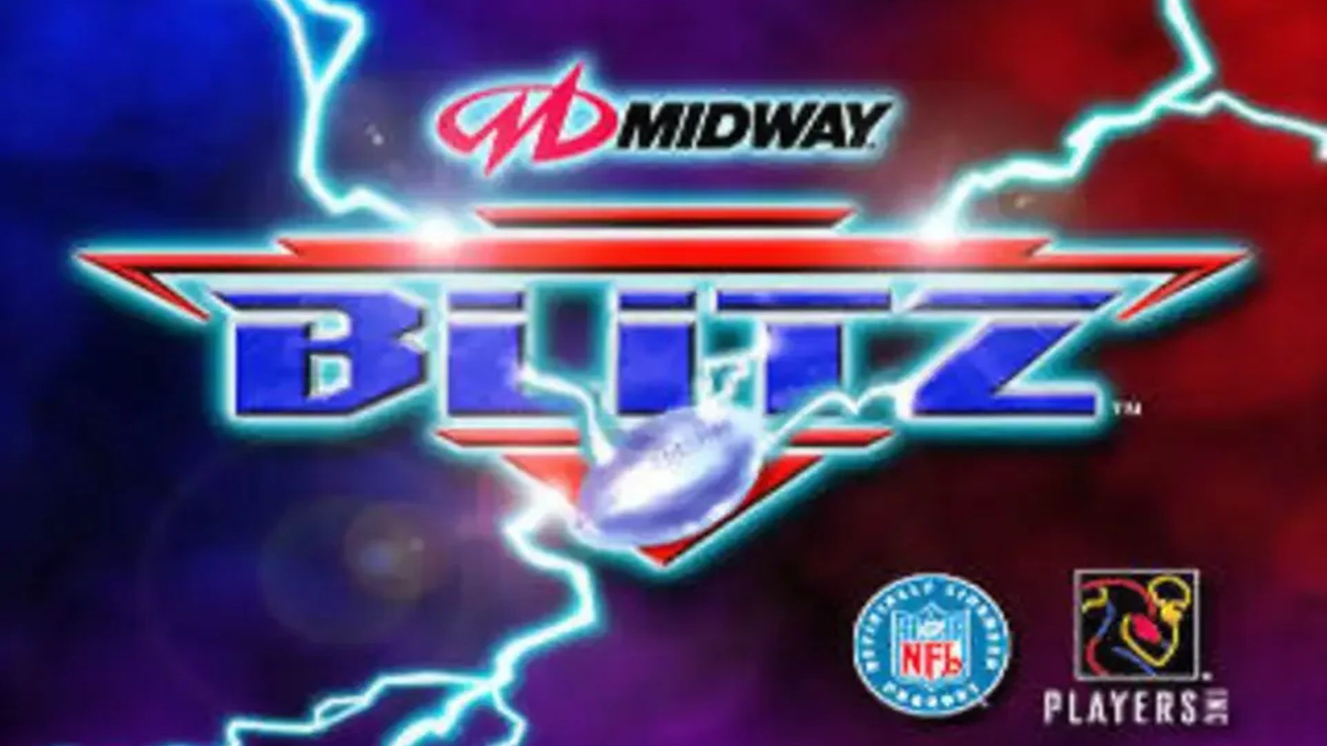 A screenshot of the title screen from NFL Blitz