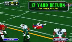 A screenshot of gameplay from NFL Blitz