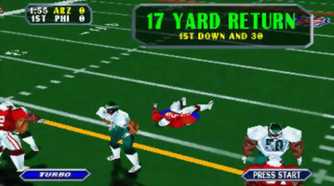 A screenshot of gameplay from NFL Blitz