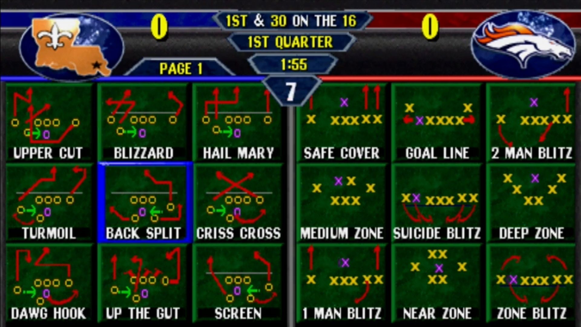A screenshot of gameplay from NFL Blitz