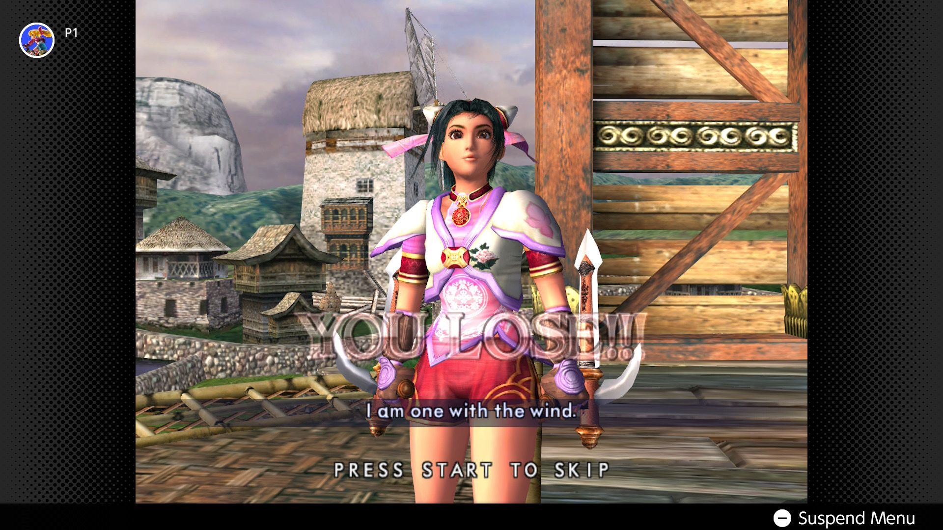 NSO Soul Calibur 2 you lose screen