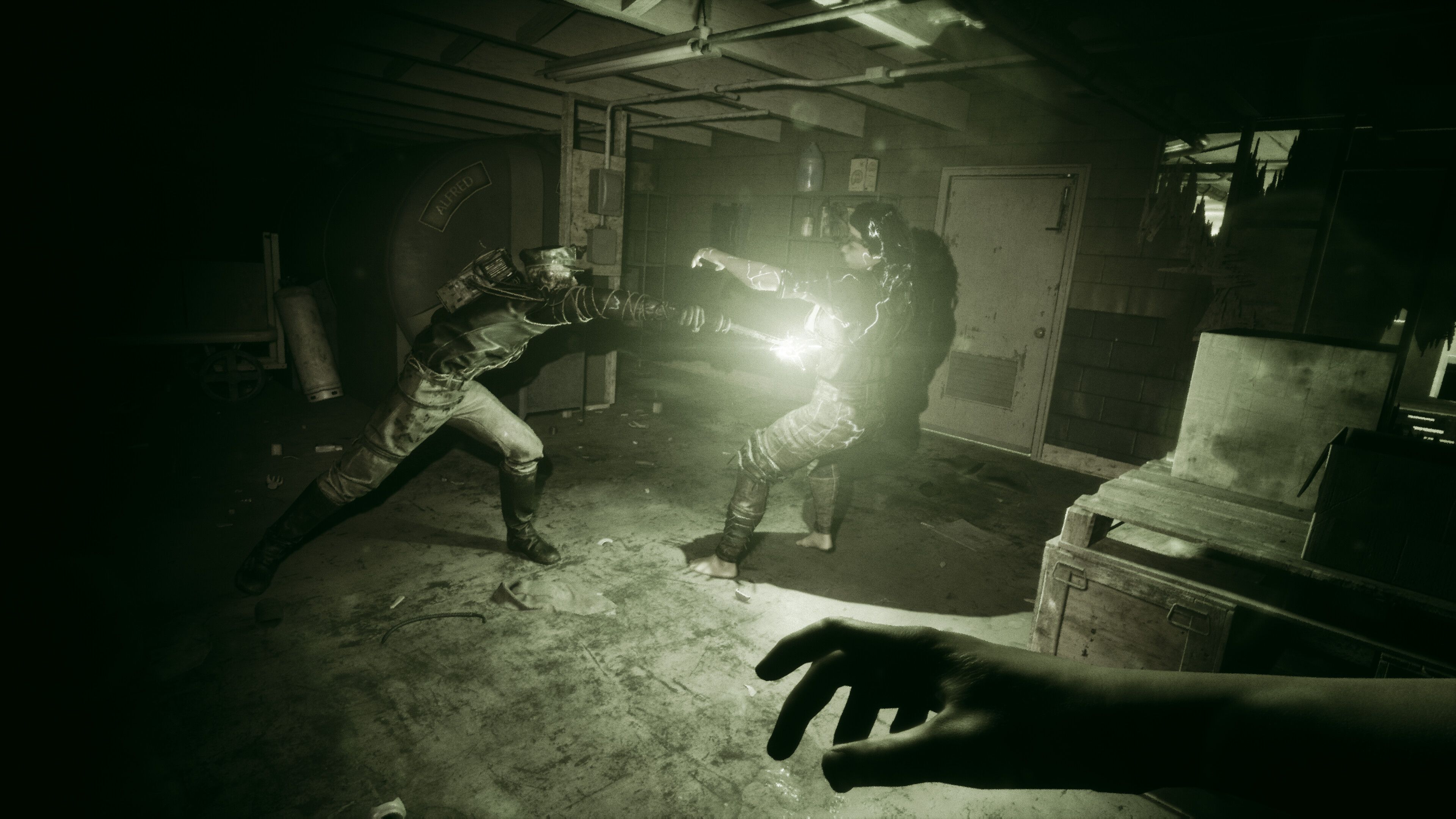 A screenshot from The Outlast Trials.