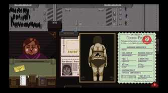 papers please woman with a gun taped to her