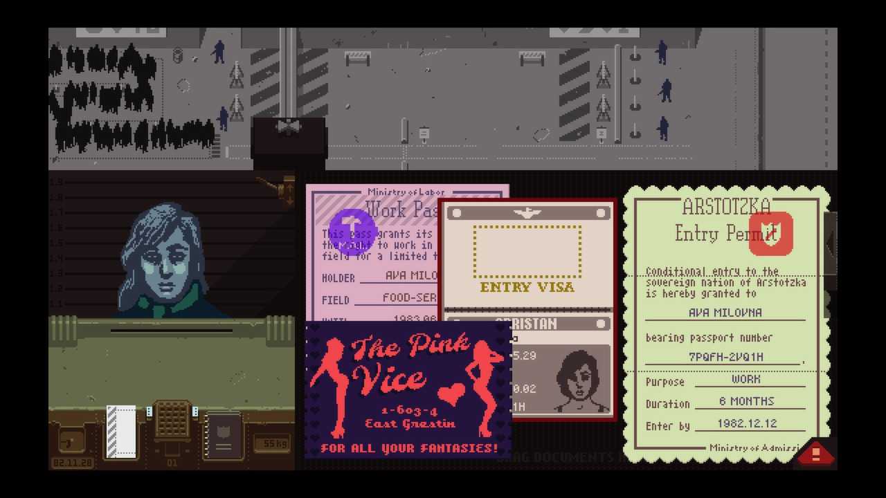 papers please work permit and business card