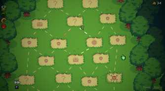 Peglin map screen showing the next areas