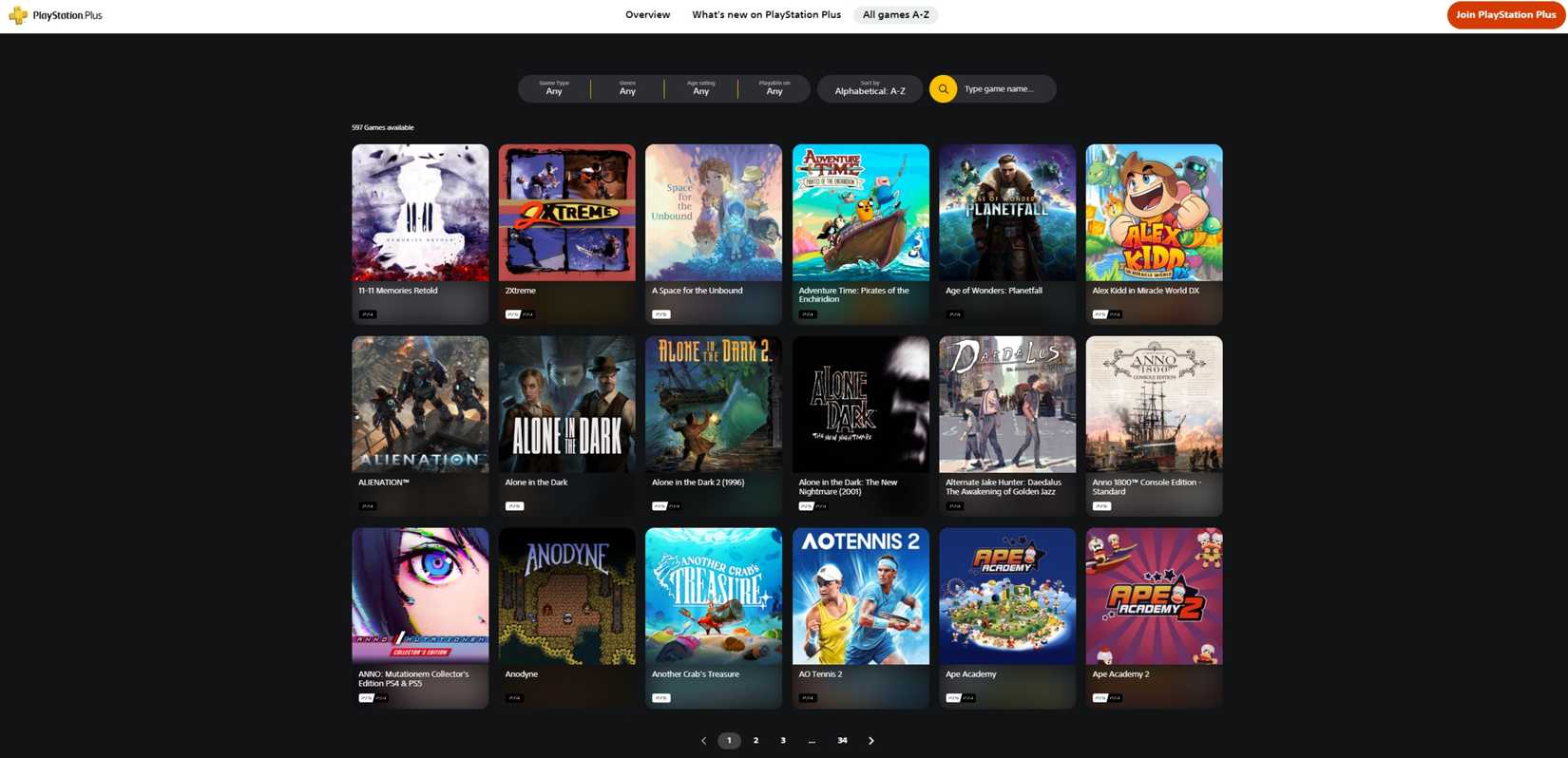 Juegos disponibles en la suscripción de Playstation Plus.