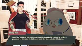 promise mascot agency michi and pinky chatting