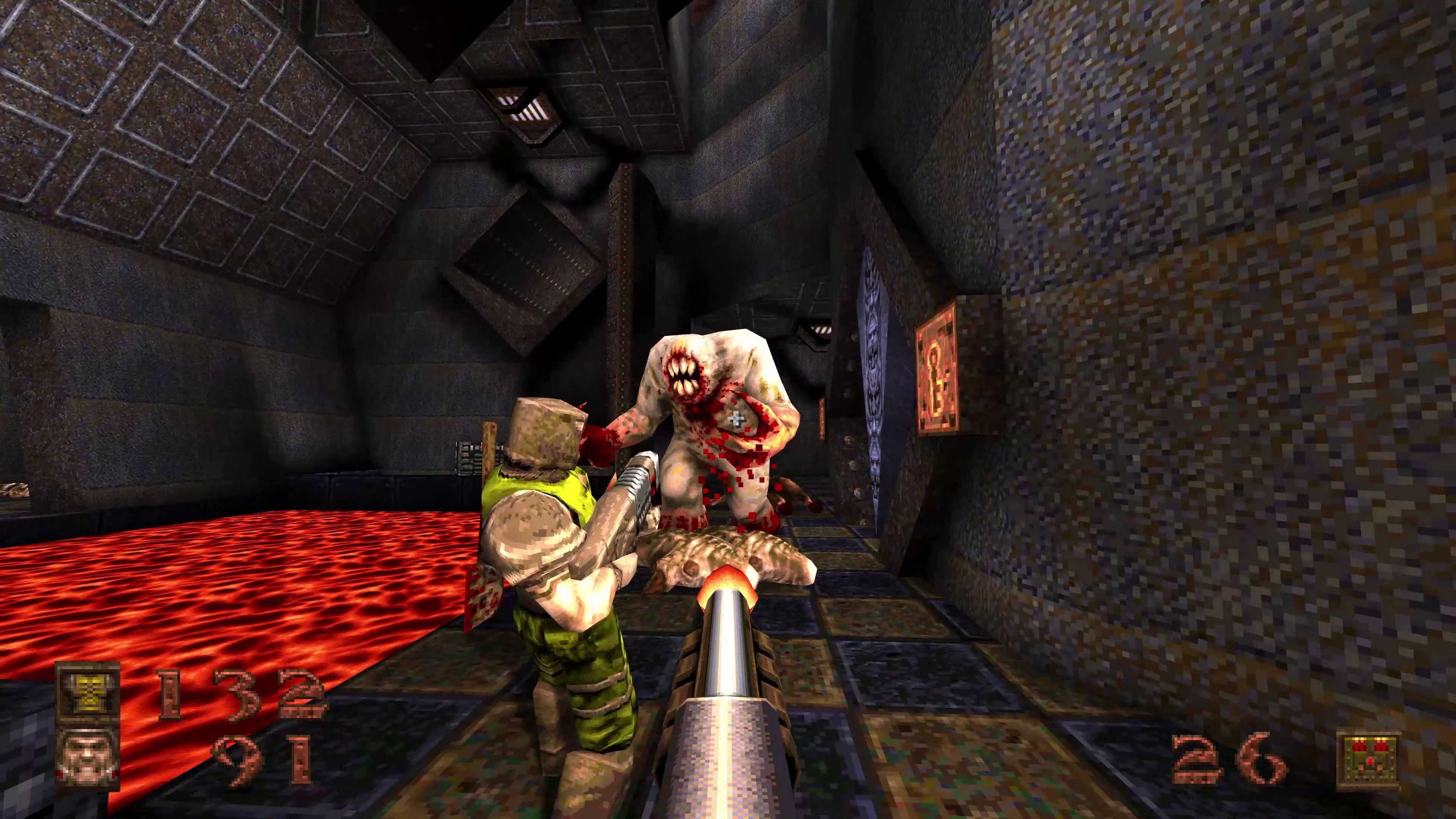 A screenshot from the remastered version of Quake.