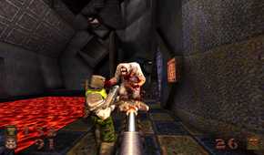 A screenshot from the remastered version of Quake.