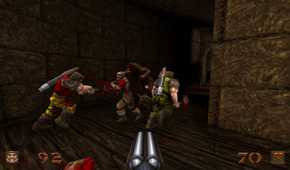 A screenshot from the remastered version of Quake.