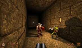 A screenshot from the remastered version of Quake.